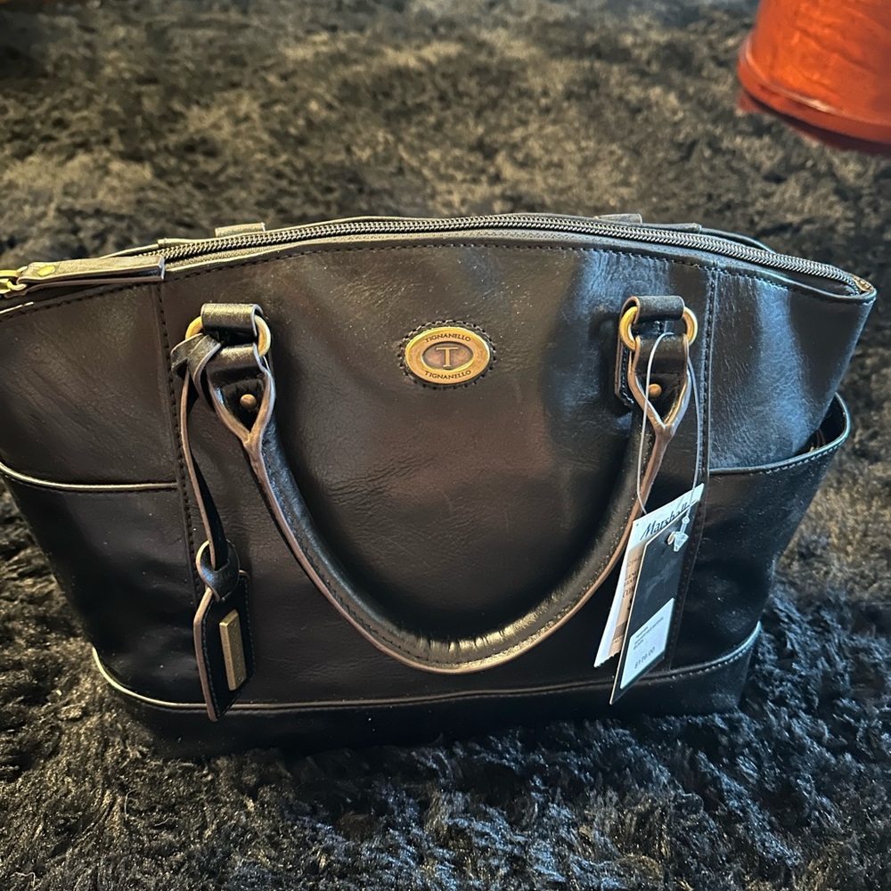 Tignanello Dark Brown Leather Tote